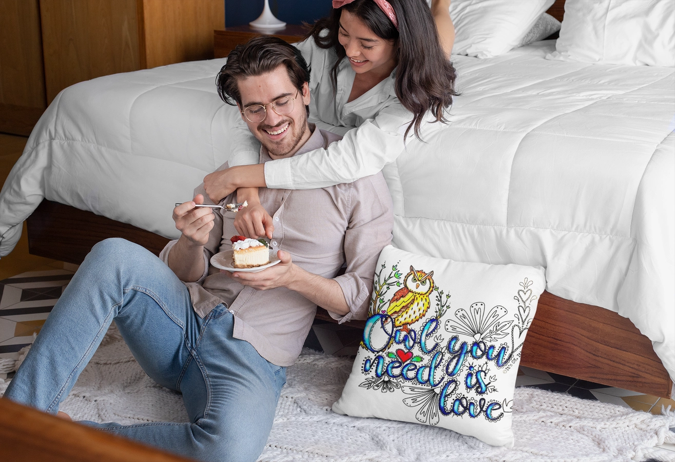 67916c8ba0efda7a2c24f65e9082f04851a6409b2ea89bd3d694229602bd0d9a Owl You Need Is Love - Bird - DIY Pillow Coloring Kit - Image 4