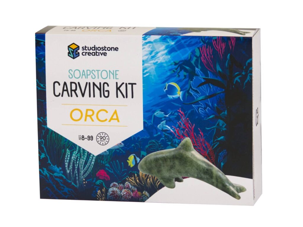 Orca Soapstone Carving and Whittling DIY Kit