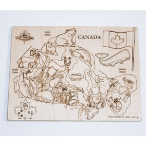 Canada Map Puzzle with Native Animals