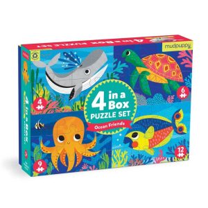 4-in-a-Box Puzzle Set: Ocean Friends