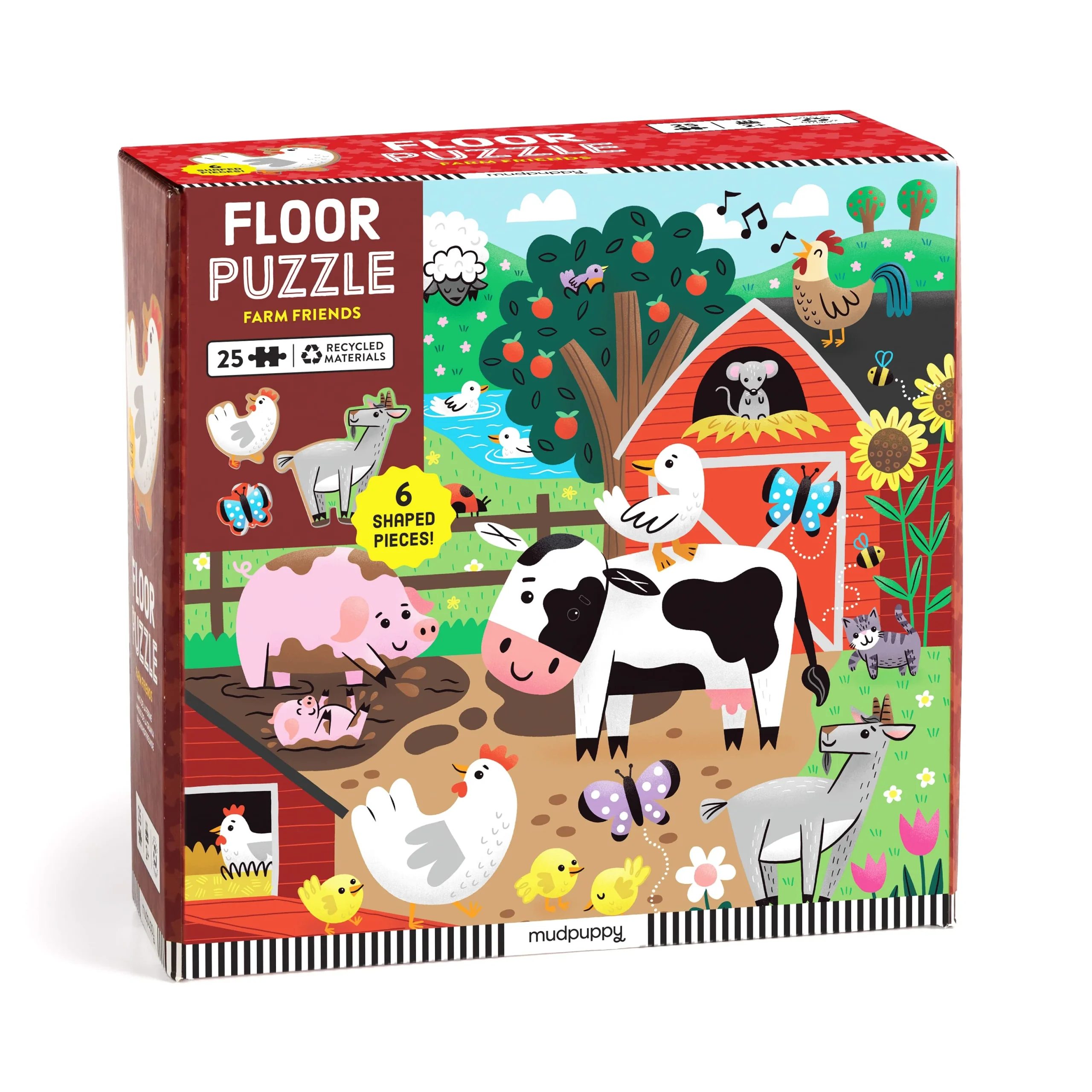 MP_25pcFloorPuzzle_FarmFriendsShapedPcs_CVR_9780735378636 Farm Friends: 25 Piece Floor Puzzle with Shaped Pieces