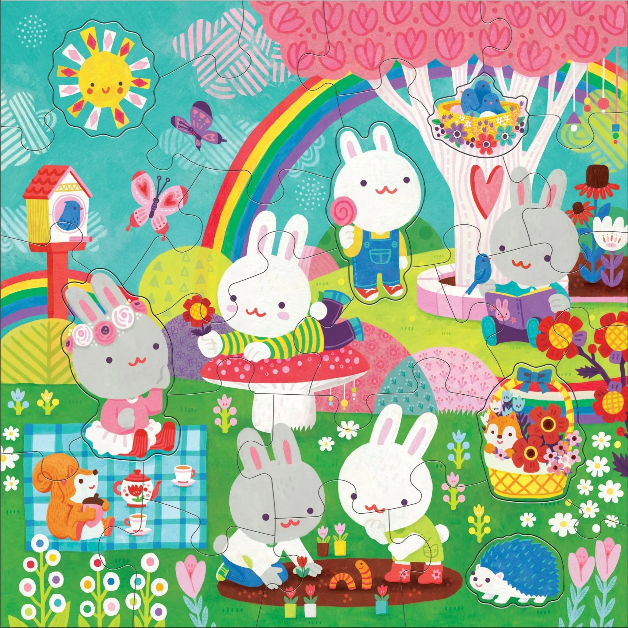 garden-bunnies-25-piece-floor-puzzle-with-shaped-pieces-9780735372443-633335 Garden Bunnies: 25 Piece Floor Puzzle with Shaped Pieces - Image 2